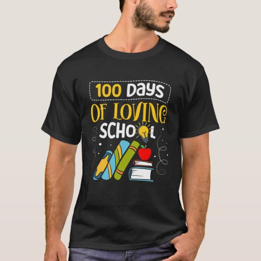 100 Days Of Loving School Leopard 100th Day Teache T-shirt (Voorkant)