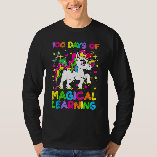 100 Days Of Magical Learning 100th Day Of School U T-shirt (Voorkant)