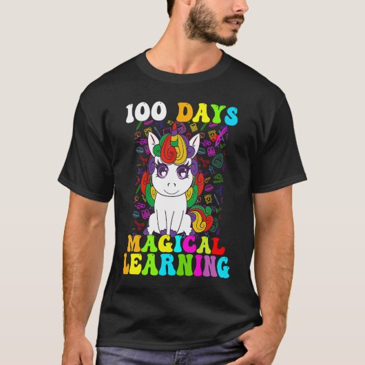 100 Days Of Magical Learning 100th Day Of School U T-shirt (Voorkant)