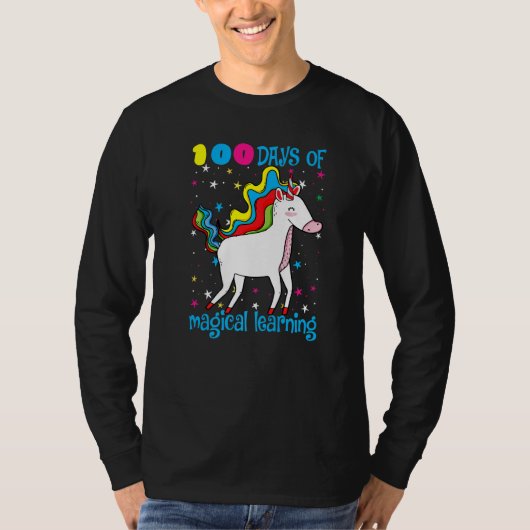 100 Days Of Magical Learning 100th Day Of School U T-shirt (Voorkant)