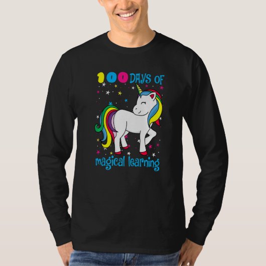 100 Days Of Magical Learning 100th Day Of School U T-shirt (Voorkant)