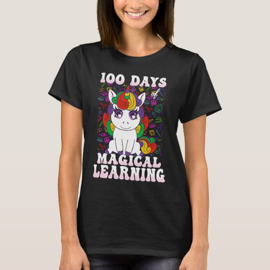 100 Days Of Magical Learning 100th Day Of School U T-shirt (Voorkant)