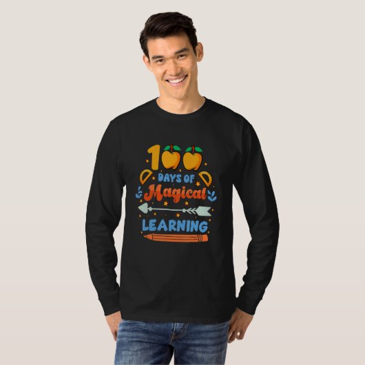 100 Days Of Magical Learning  Student Teacher T-shirt (Voorkant volledig)