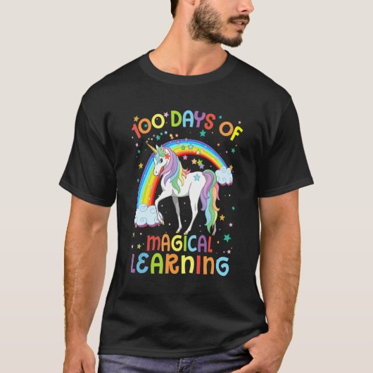 100 Days Of Magical Learning Unicorn 100th Day Sch T-shirt (Voorkant)