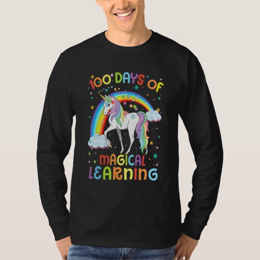 100 Days Of Magical Learning Unicorn 100th Day Sch T-shirt (Voorkant)