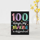100 Days Of Making A Difference 100th Day Of Schoo Kaart (Gele Bloem)