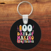 100 Days Of Making A Difference 100th Day Of Schoo Sleutelhanger (Voorkant)