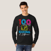100 Days Of Making A Difference 100th Day of Schoo T-shirt (Voorkant volledig)