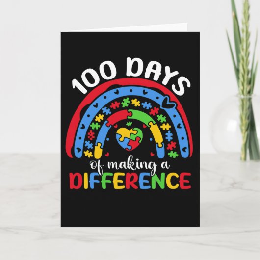 100 Days of Making a Difference Autism Awareness Kaart (Voorkant)