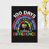 100 Days of Making a Difference Autism Awareness Kaart (Gele Bloem)