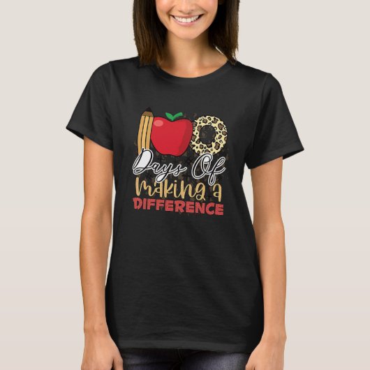 100 days of making a difference student teacher  1 t-shirt (Voorkant)