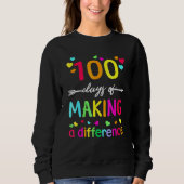 100 Days Of Making Difference Teacher 100th Day Of Trui (Voorkant)