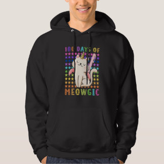 100 days of meowgic 100 days of school unicorn cat hoodie
