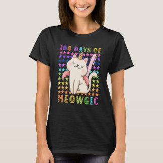 100 days of meowgic 100 days of school unicorn cat t-shirt