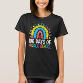 100 Days Of Middle School Happy 100th Day Rainbow  T-shirt (Voorkant)