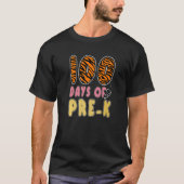 100 Days Of Pre K Tiger Print Teachers Girls 100th T-shirt (Voorkant)