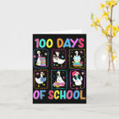 100 Days Of School 100th Day Funny Goose Boys Girl Kaart (Gele Bloem)