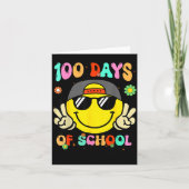 100 Days Of School 100th Day Smile Groovy Face Tea Kaart (Voorkant)