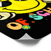 100 Days Of School 100th Day Smile Groovy Face Tea Poster (Hoek)