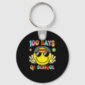 100 Days Of School 100th Day Smile Groovy Face Tea Sleutelhanger (Voorkant)