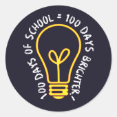 100 days of school 100th day student class T-Shirt Ronde Sticker (Voorkant)