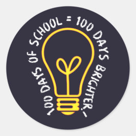 100 days of school 100th day student class T-Shirt Ronde Sticker