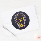 100 days of school 100th day student class T-Shirt Ronde Sticker (Envelop)