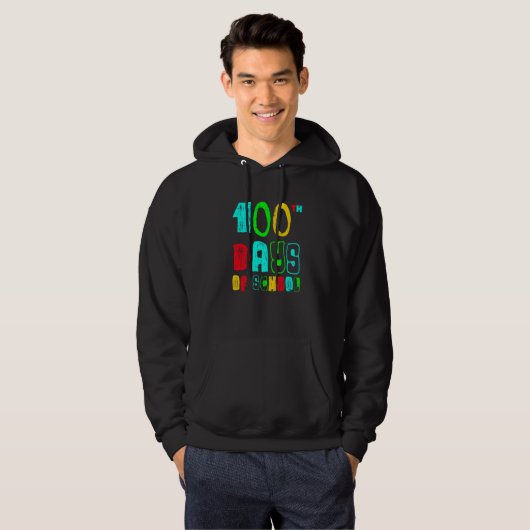 100 Days Of School 100th Day Teachers Students Boy Hoodie (Voorkant volledig)