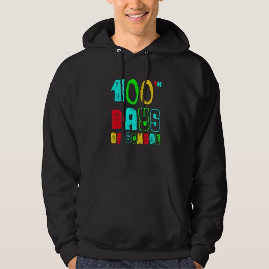 100 Days Of School 100th Day Teachers Students Boy Hoodie (Voorkant)