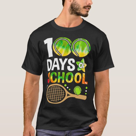 100 Days Of School 100th Days Sports Tennis Teache T-shirt (Voorkant)