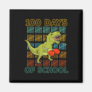100 Days of School 2025 Dinosaurus Boksen MMA Mart Magneet