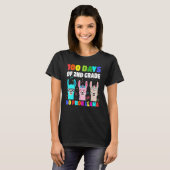 100 Days Of School 2nd Grade No Probllama Llama Bo T-shirt (Voorkant volledig)