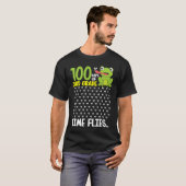 100 Days of School 3rd Grade Frog Time Flies Boys  T-shirt (Voorkant volledig)