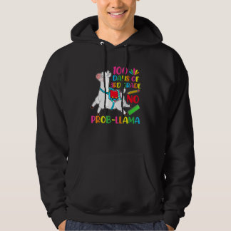 100 Days Of School 3rd Grade No Prob Llama Teacher Hoodie