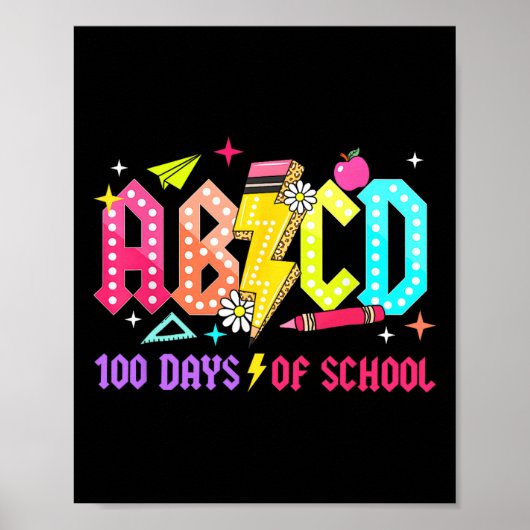 100 Days of School ABCD Docenten Student Rock Boys Poster (Voorkant)