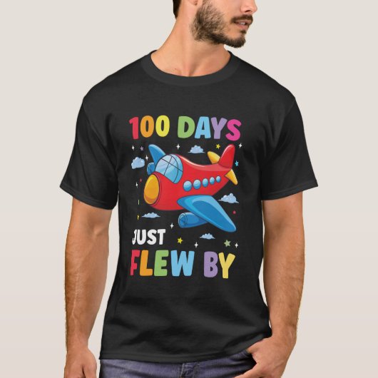 100 Days of School Airplane 100th Day of School Bo T-shirt (Voorkant)