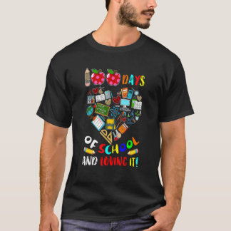 100 Days Of School And Loving It Cute Heart Shape  T-shirt