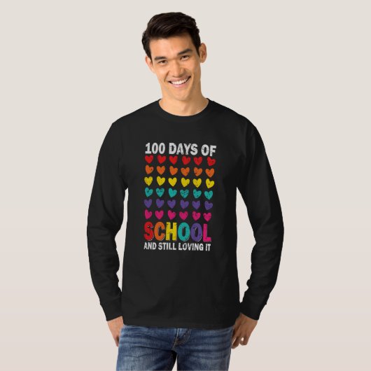 100 Days of school and still loving it Hearts Cute T-shirt (Voorkant volledig)