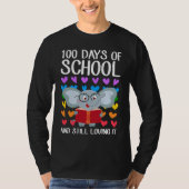 100 Days Of School And Still Loving It Reading Ele T-shirt (Voorkant)