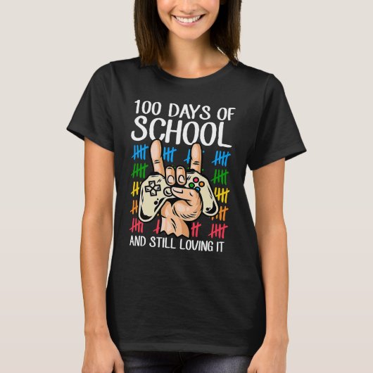 100 Days Of School And Still Loving It Tallies Vid T-shirt (Voorkant)