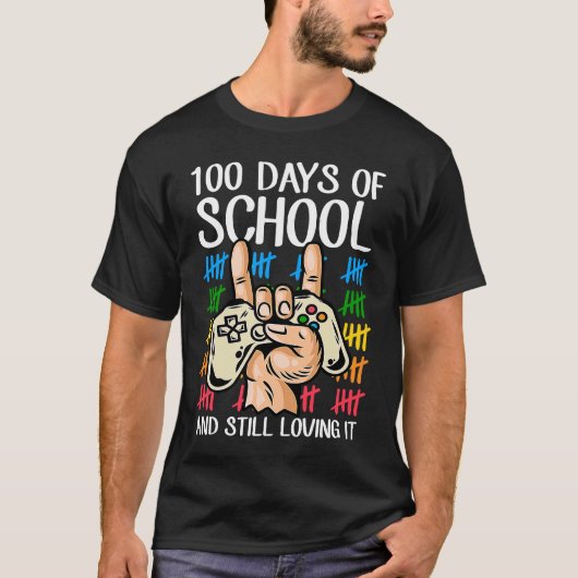 100 Days Of School And Still Loving It Tallies Vid T-shirt (Voorkant)