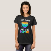 100 Days Of School And Still Poppin 100th Day Hear T-shirt (Voorkant volledig)
