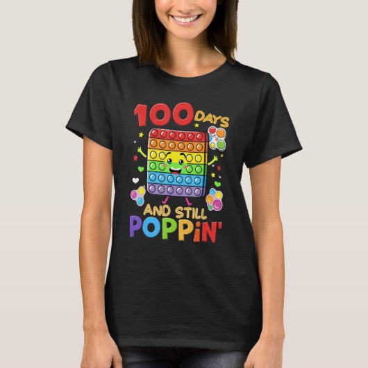 100 Days Of School And Still Poppin 100th Day Kids T-shirt (Voorkant)