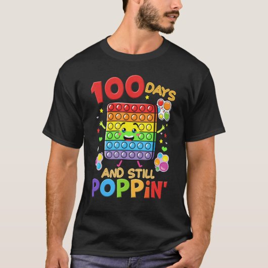 100 Days Of School And Still Poppin 100th Day Kids T-shirt (Voorkant)