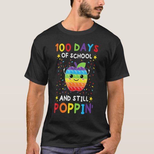 100 Days of School And Still Poppin 100th Day T-shirt (Voorkant)