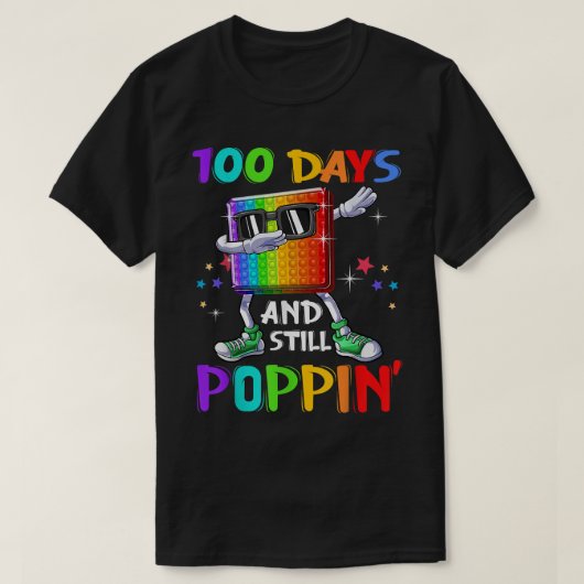 100 Days Of School And Still Poppin Fidget 100 Day T-shirt (Design voorkant)