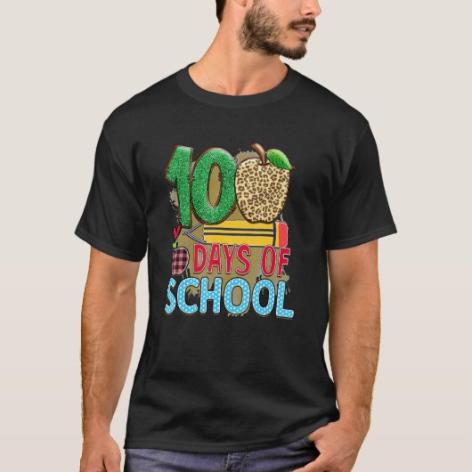 100 Days Of School Apple Pencil  Student Teacher T-shirt (Voorkant)