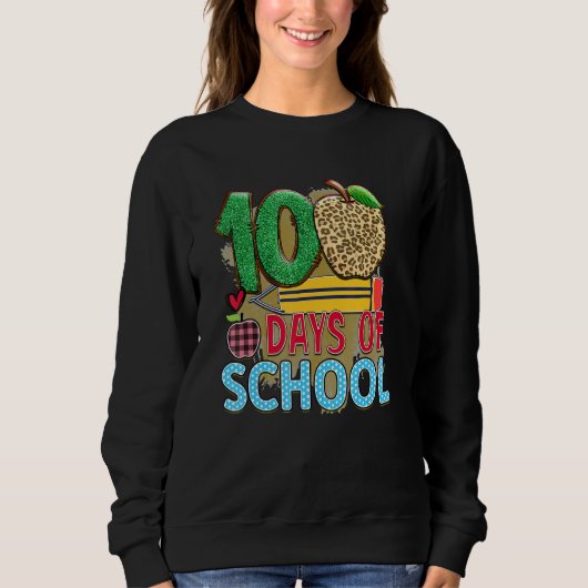 100 Days Of School Apple Pencil Student Teacher Trui (Voorkant)