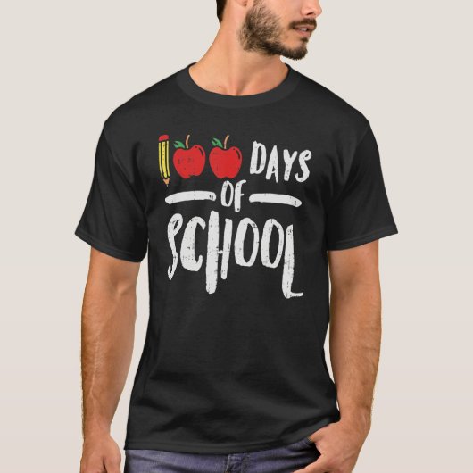 100 Days Of School Apple Shirt 100th Day Teacher P (Voorkant)