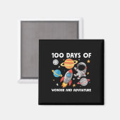 100 Days of School Astronaut Space Boys Kinder 10 Magneet (Voorkant / Achterkant)